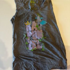 Gray Graphic T-Shirt with Rapunzel Design